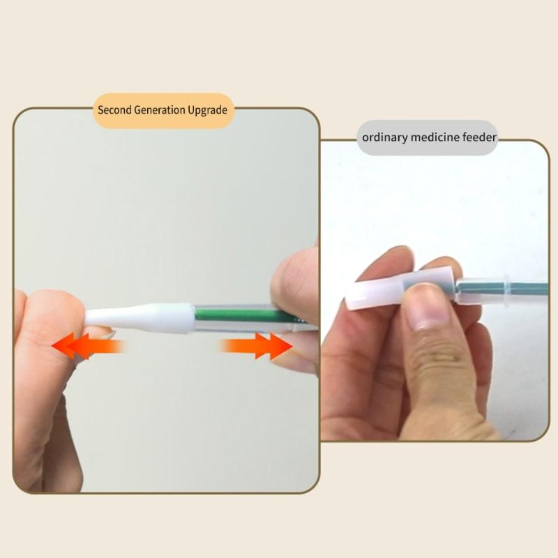 2 Piece Portable Pet Medication Device Soft Silicone Feeder Accurate Dosing System For Travel Friendly Use