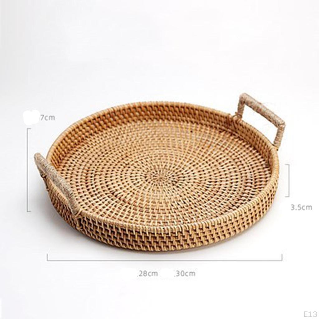 Handcrafted Bamboo Serving Tray with Stylish Wooden Handles