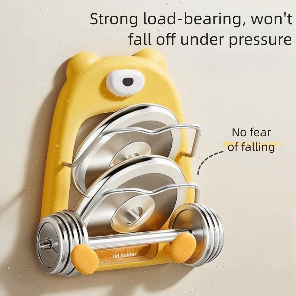 Suction Cup Pan Cover Storage Holder 2-Tier Kitchen Storage Rack Pot Lid Organizer Kitchen