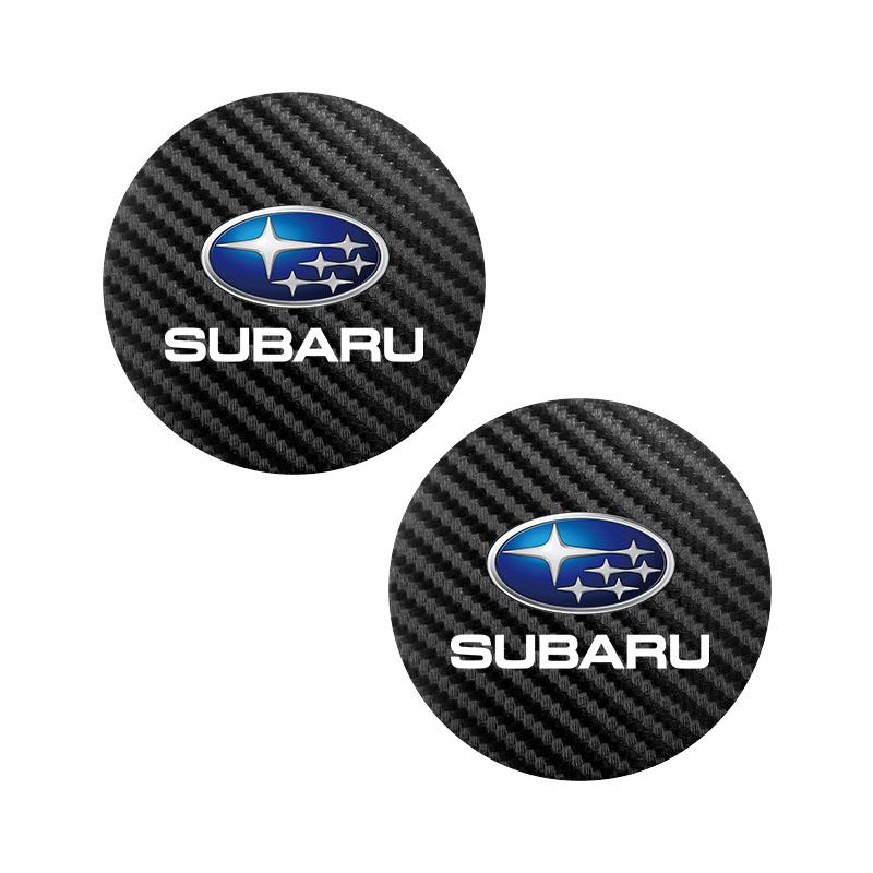 2Pcs Car Emblem Anti-Slip Pad Water Cup Holder Drink Coaster For Subaru STI Impreza Legacy WRX BRZ Forester XV Outback Crosstrek Z10