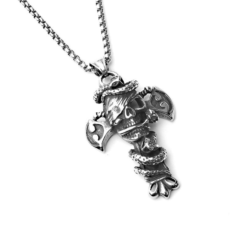 Pandantiv Unic Craniu de Animal din Oțel Titanic Colier Punk Stil Gothic Bijuterii Unisex