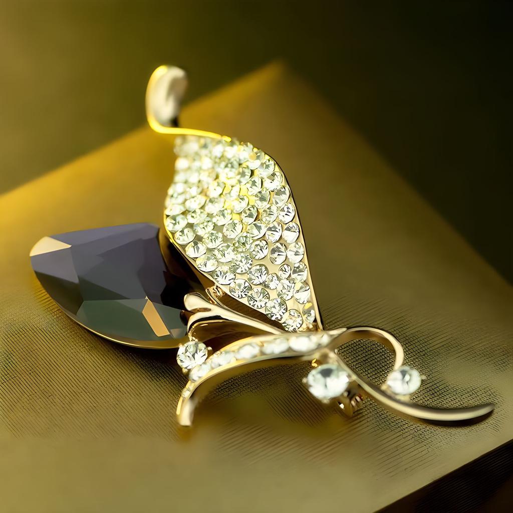 Exquisite Blattbrosche Hochwertige Damen-Luxus-Atmosphärische Kristallbrosche Hochwertiges Anzug-Anstecknadel-Zubehör