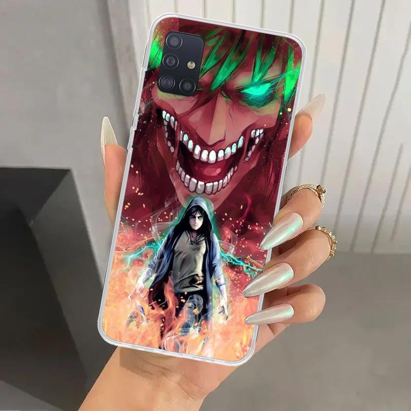 Attack Anime Phone Case for Samsung Galaxy A52 A32 A22 A12 A02S A50S A30S A10S Note 20 Ultra 10 Plus S10 A31 A20 A71 A72 Galaxy