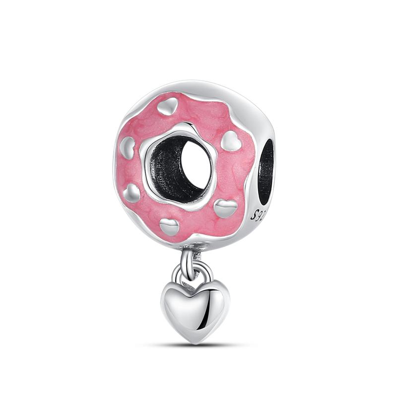 Copper Cherry Coffee Cake Doughnuts Afternoon Tea Series Charms Beads Pendant Fit Original Bracelets Diy