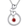 925 Sterling Silver Heart-to-Heart Link Clavicle Necklace