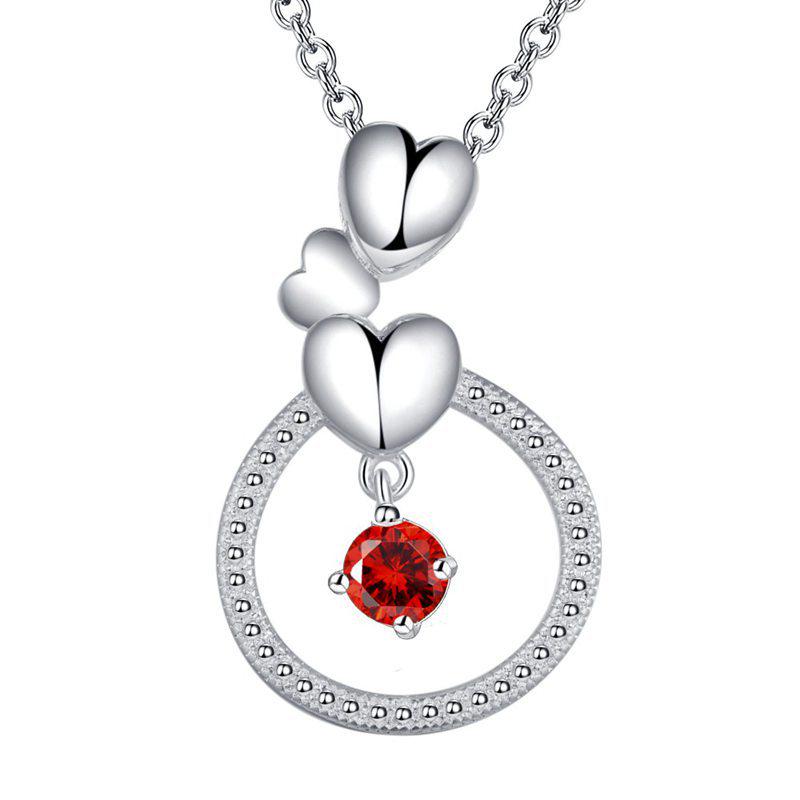 925 Sterling Silver Heart-to-Heart Link Clavicle Necklace