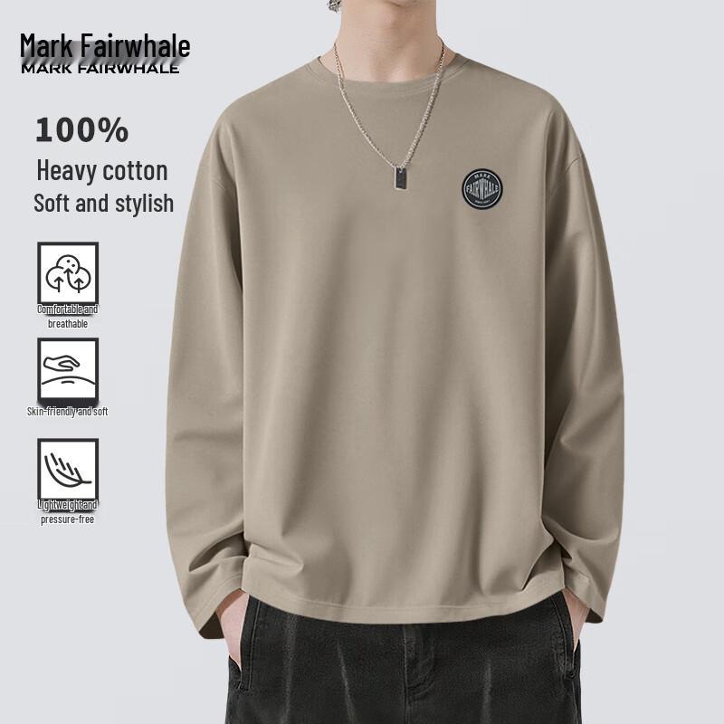 Mark Fairwhale Men's Heavy Cotton Loose Fit Long Sleeve T-Shirt