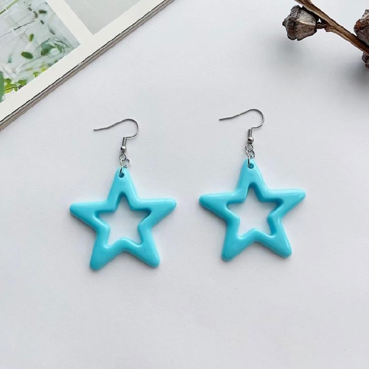Orecchini Minimalisti a Cerchio con Stella Vuota Gioielli Moda Y2K Piccoli Orecchini a Cerchio