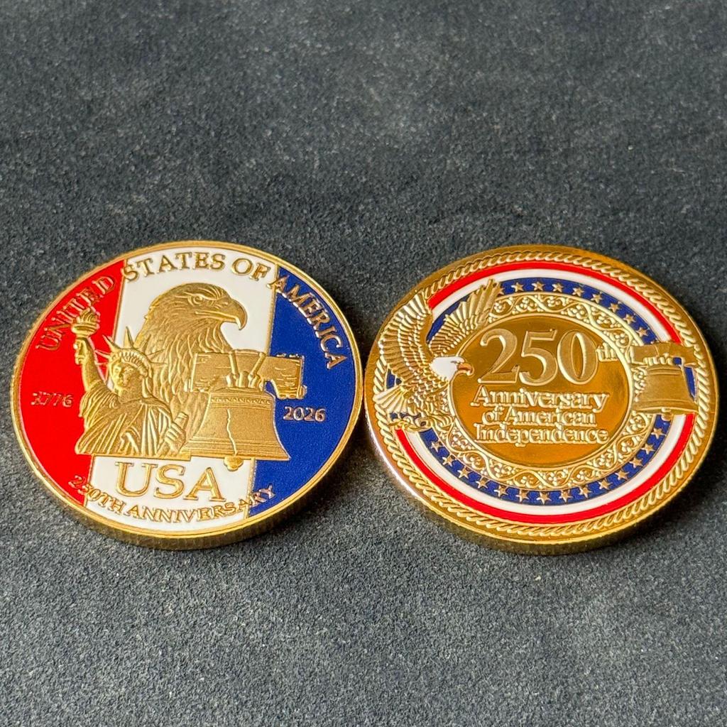 USA 250th Anniversary Commemorative Coin: Statue of Liberty 3D Relief with Color Printing