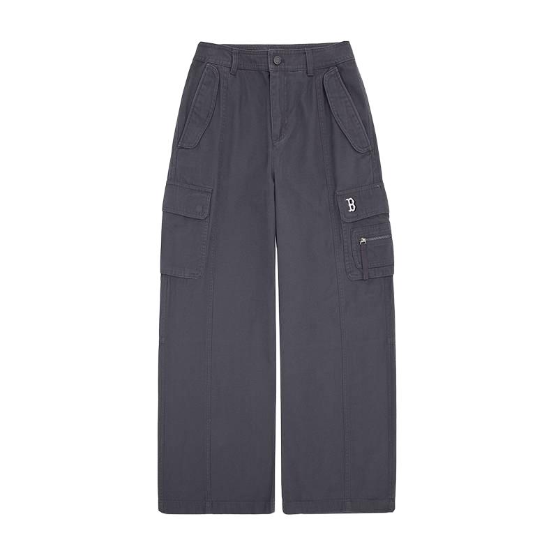 New MLB Boston Red Sox Basic Collection 25FW Cargo Pants Women's Standard Charcoal Gray 3FWPB1756-43CGS