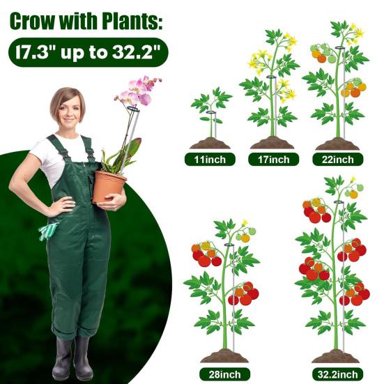 5Pcs Extendable Plant Support Stakes Aluminum Alloy Plant Stem Holder Adjustable Tomato Stakes