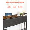 SucceBuy Twin/Full Size Daybed Frame Day Bed w/ Trundle and Charging Station w/Metal Slats Support for Living Room Easy Assembly
