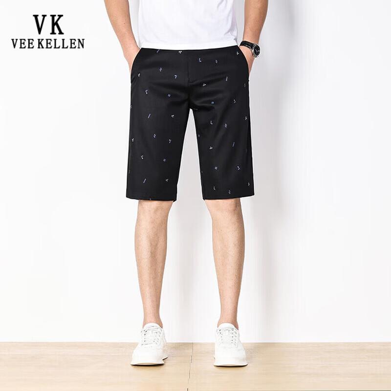 VEE KELLEN Men's Ice Silk Solid Casual Shorts