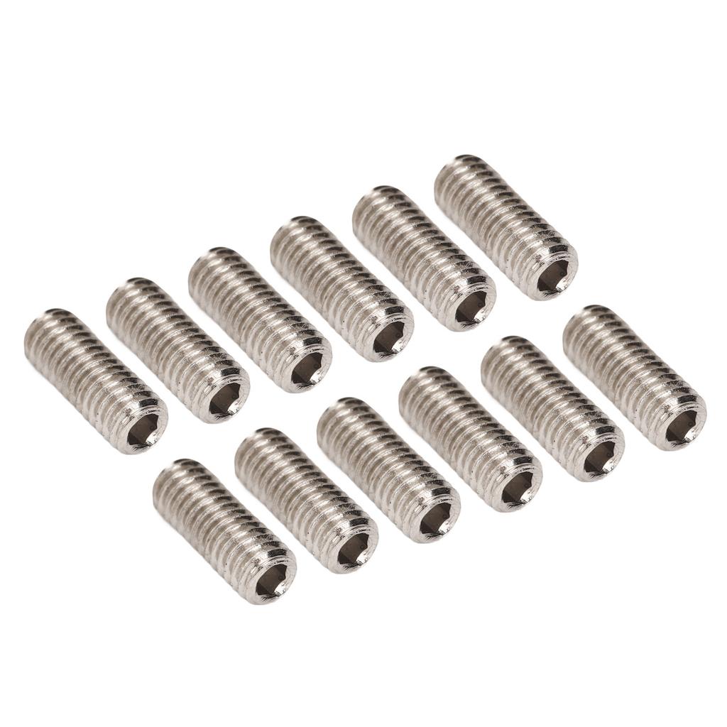 12Pcs Saddle Height Screws Metal Adjustment Set Electric Guitar Bridge Parts Accessories Silver