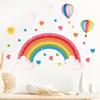 Cartoon Rainbow Bridge & Hot Air Balloon Wall Sticker Self-Adhesive Decal for Kids Room Kindergarten Home Decor