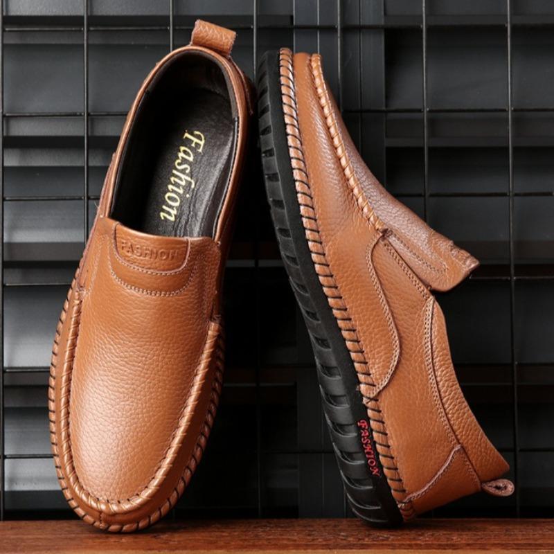 Fashion Men Casual Leather Shoes High Quality Cowhide Business Shoe Summer Hollow Out Breathable Driving Shoes for Men Loafers Moccasins