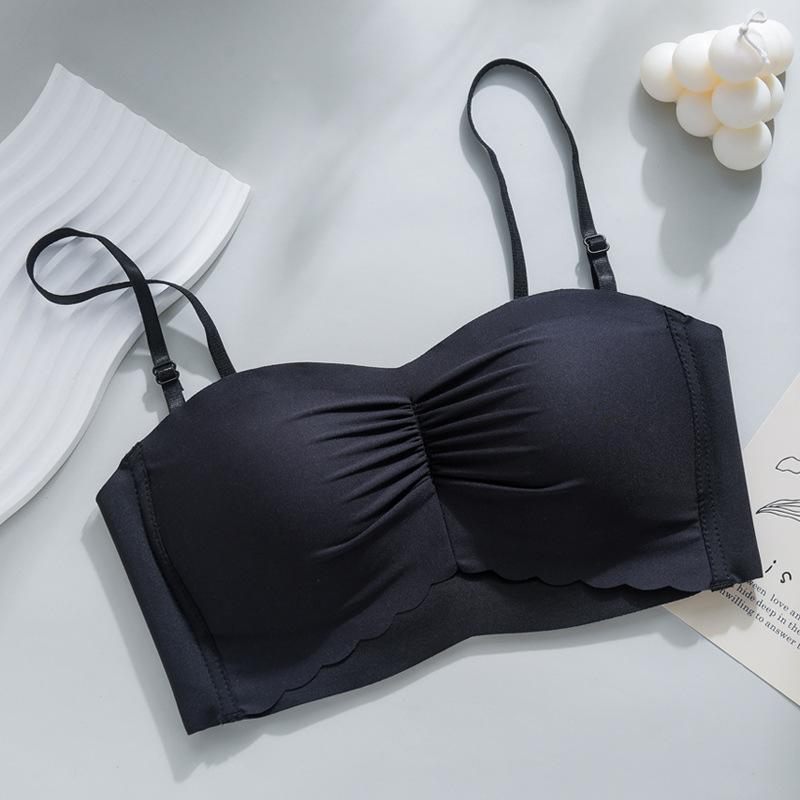 Traceless tube top underwear, small breasts gathered and closed, anti-sagging adjustment type, no steel ring, anti-light bra cover