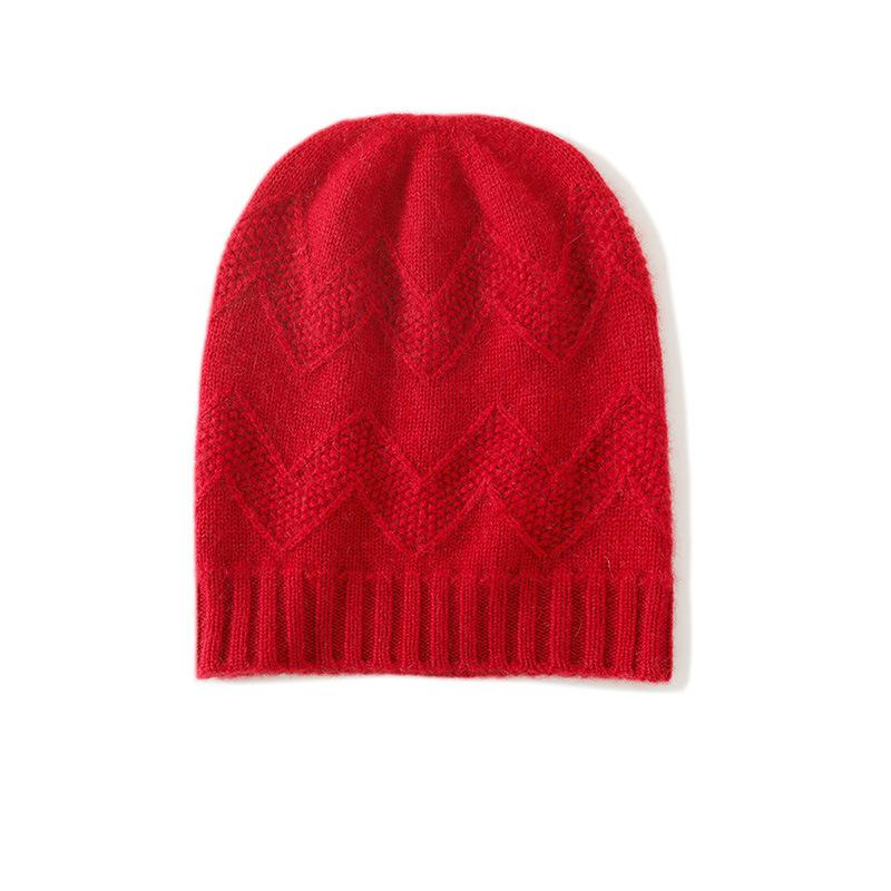 

Cashmere Autumn and Winter New Style Women s High End Solid Color Cable Thickened Warm Ear Protection Fashionable Knitted Casual Hat One Size