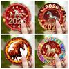 1/4Pcs Year of The Horse Refrigerator Magnet 2026 Chinese Zodiac Horse Acrylic Fridge Magnet Home Kitchen New Year Decoration