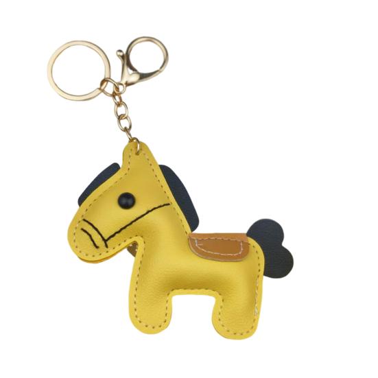 Yousheng Keychain Pendant Synthetic Leather Horse Charm Keyring with Rope Vibrant Colors Key Holder Bag Accessory