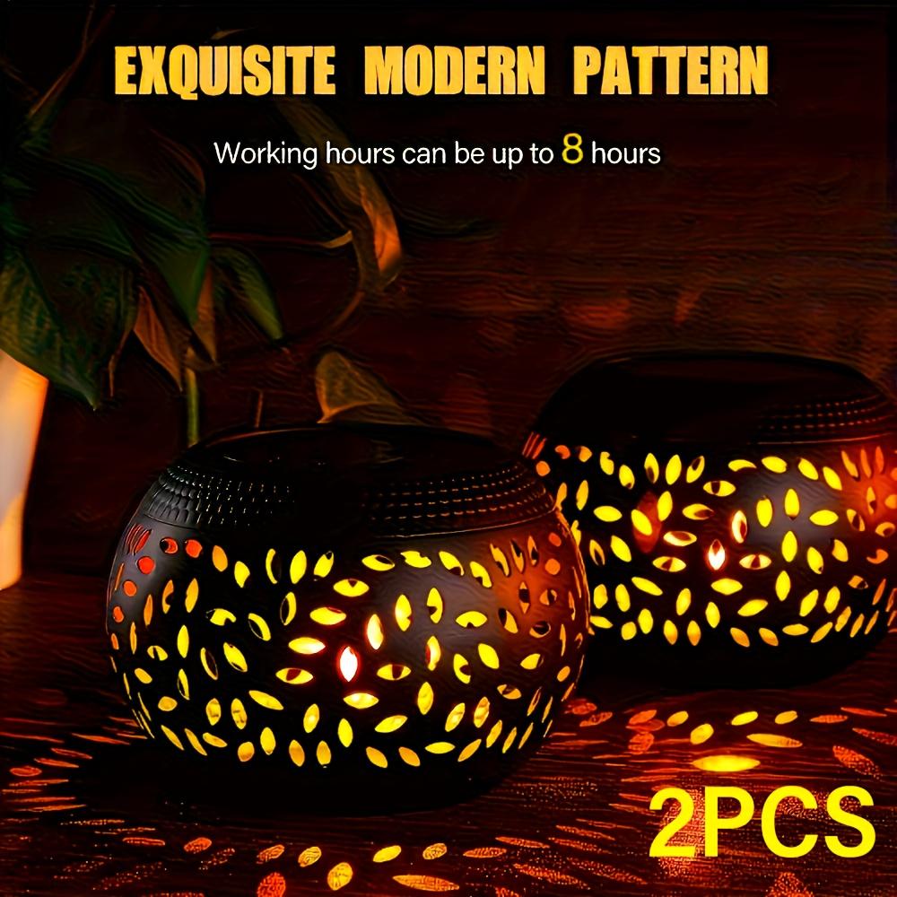 Black outdoor solar lamp, openwork design, stylish and simple, high-quality LED, tabletop decorative lamp