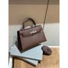 New trendy second-generation mini Kelly bag shoulder messenger bag niche contrasting handbag