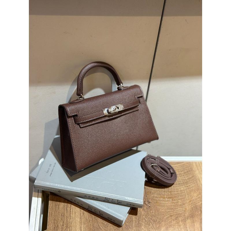 New trendy second-generation mini Kelly bag shoulder messenger bag niche contrasting handbag