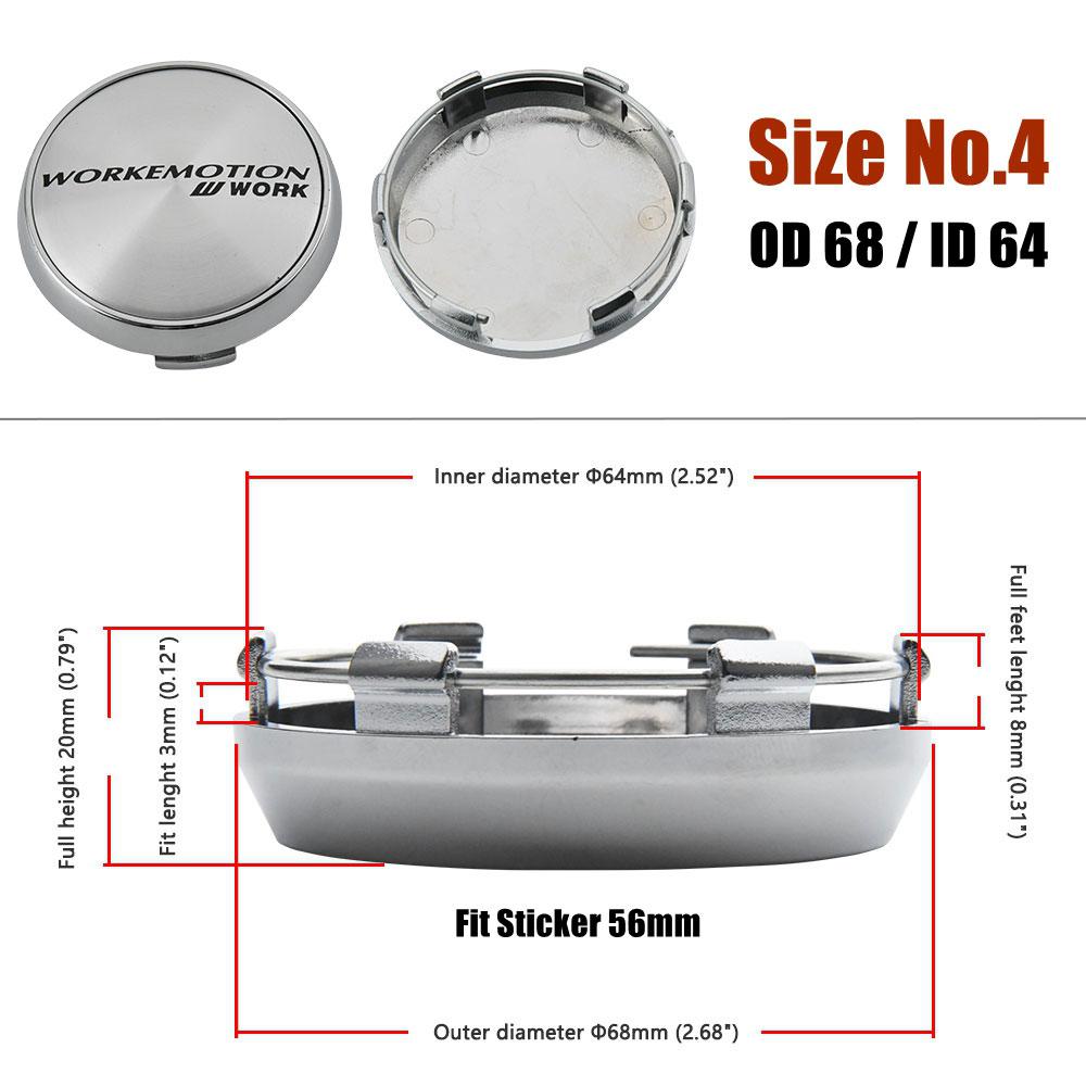 WORK EMOTION Wheel Center Cap 65mm VS EQUIP MEISTER Emblem Sport Rim Hubcap 66mm Wheel Cover Cap 68mm Car Styling Accessories