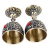 2PCS Gold White Zinc Alloy Goblet Small Retro Metal Cup Metal Wine Cup  Medieval Theme