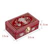 Vintage Wooden Jewelry Box with Copper Wire Inlay Mother of Pearl Handcrafted Pingyao Lacquerware