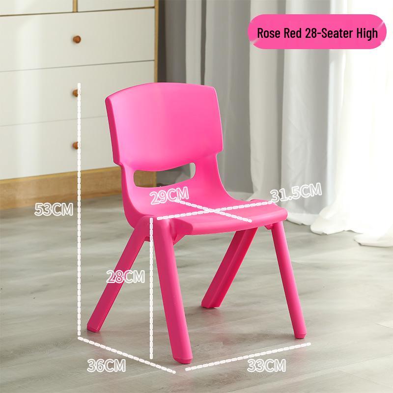 Kinder Kunststoff Rückenlehnen Stuhl und Tisch Set - Kindergarten Lernstuhl, Verdickter Kleiner Hocker für Kinder