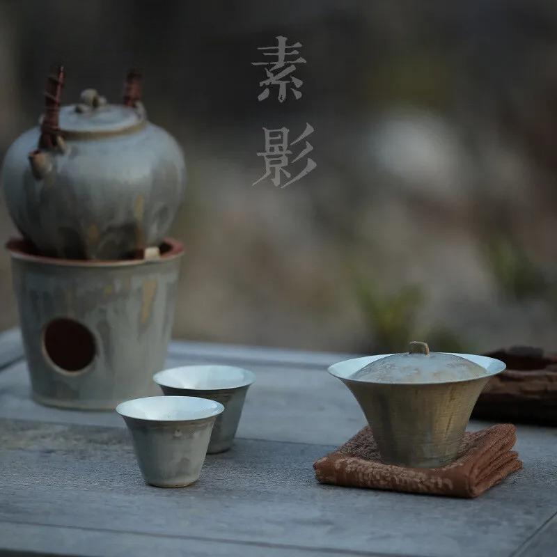 110ml Master Handamde Water Moon Gaiwan Creative Kiln Change Tea Tureen Chinese Tea Making Cover Bowl Teaset Accessories Craft