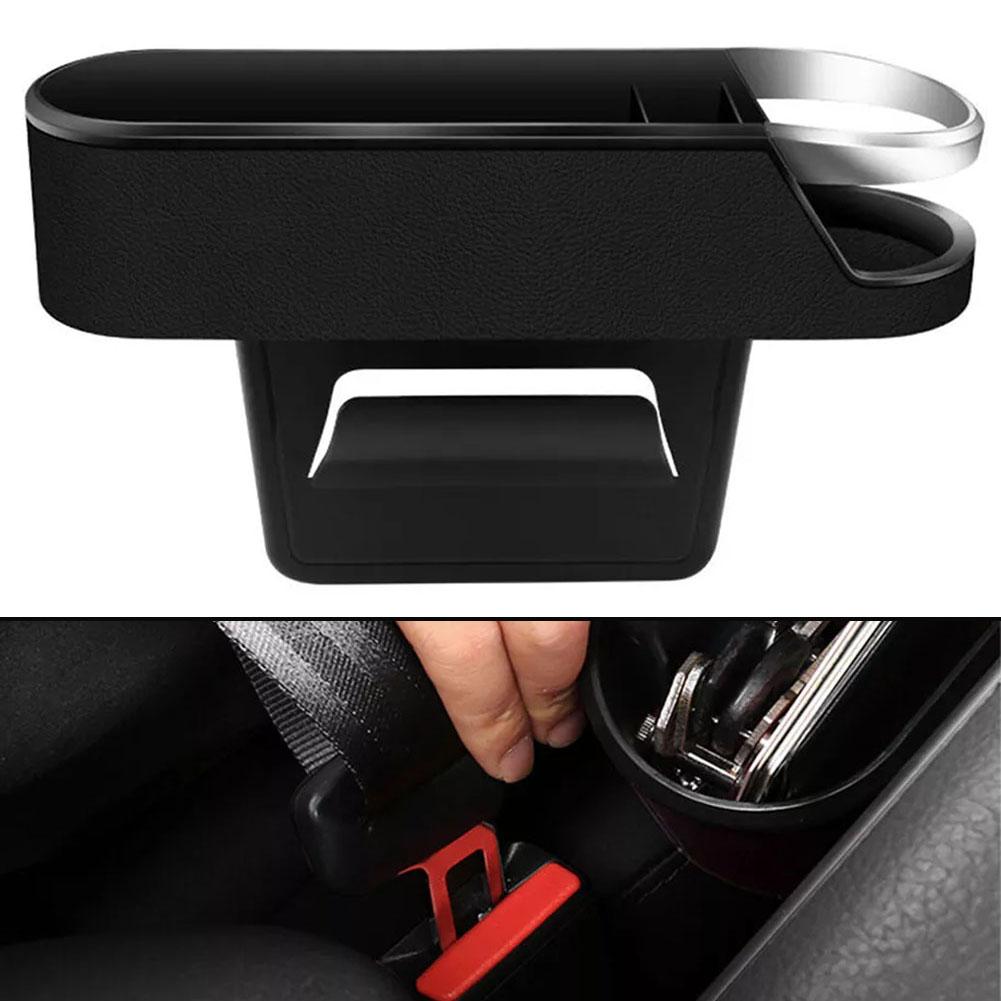 Auto-Sitzlückenfüller, Aufbewahrungsbox-Organizer mit Getränkehalter, ABS-Material, langlebig, effektive Lückenvermeidung