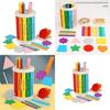 Wooden Rainbow Sorting Balls And Matching Board For Childrens Color Recognition And Fine Motor Skills Development