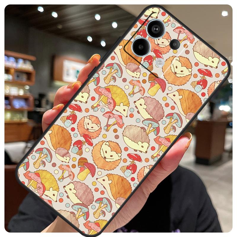 Kawaii Hedgehog Heart Cute Case For Xiaomi Redmi Note 13 12 9 10 11 14 15 Pro Plus Cover For Redmi 14C 10C 12C 13C 15 C