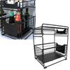 2-Layer Household Pull Out Kitchen Storage Rack Kitchen Office Cosmetic Organizer