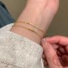 925 Sterling Silver Electroplated 14K Gold Double-layer Layered Exquisite Zircon Bracelet for Women Temperament Jewelry