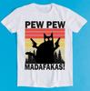 Pew Pew Madafakas Katze Kätzchen Haustierliebhaber Kätzchen Kunst Meme Geschenk Lustiges T-Shirt Stil Gamer Kult Film Musik T-Shirt K1079