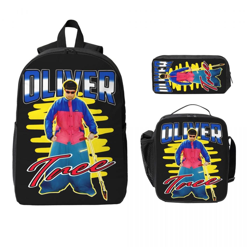 3Pcs RIP Oliver Tree 1993-2026 Backpack Set for Children Pencil Boxes Bookbag Sets with Lunch Box For School Students Daypack
