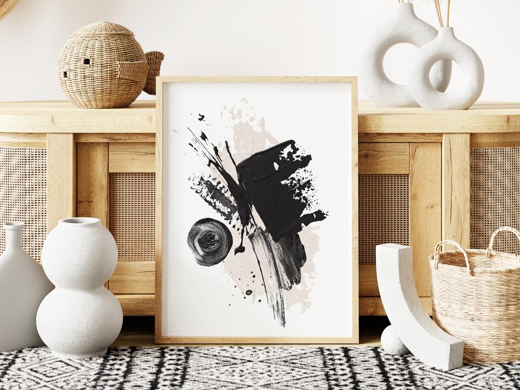 Plakat abstrakcja czarny róż