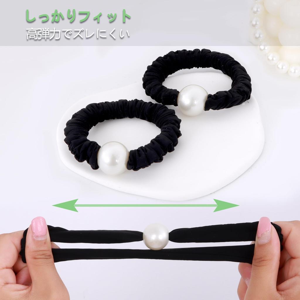 hair for Elegant and suitable for women with thick Perfect for everyday or as a Pearl-trimmed tie, scrunchie-style, women. simple, hair. wear,