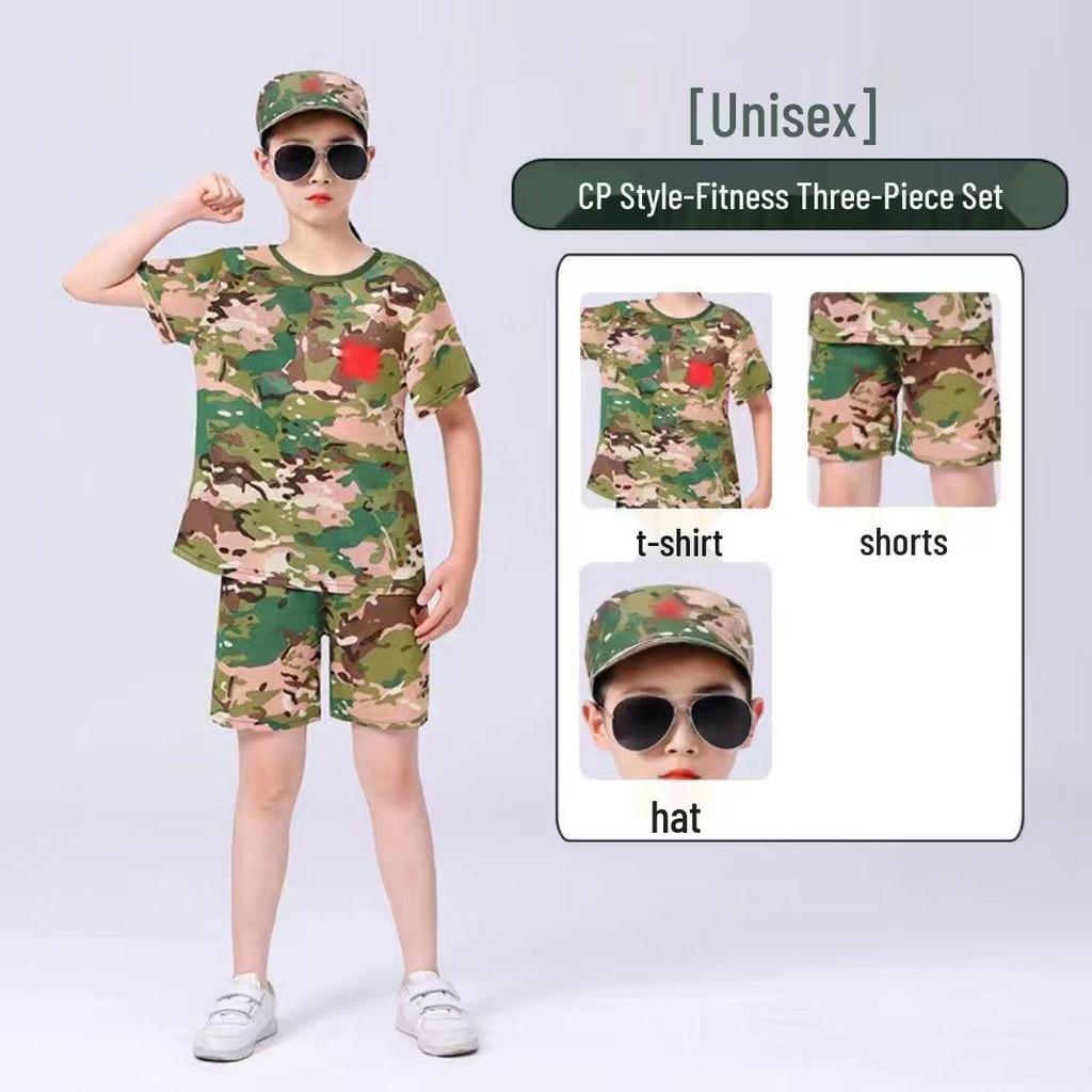 Çocuk Kamuflaj Askeri Üniformaları (Erkek ve Kız Çocukları İçin) - Anaokulu Eğitimleri, Yaz Kampları veya Okul Gösterileri İçin Mükemmel.