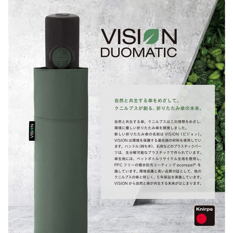 Knirpus Folding Folding Vision Duomatic For Sunny and Rainy Folding Navy Umbrella, Umbrella, Lightweight, KNV6225, Safety, Vision, Windproof, Durable,