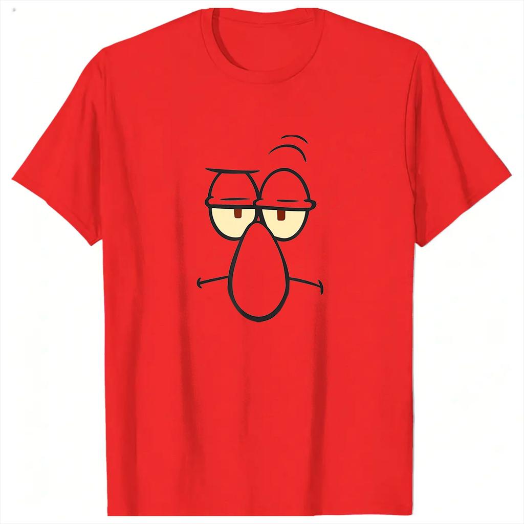 SpongebobsHalloween Squidward Big Face Unisexs T Shirts Unique Tee Shirt Short Sleeve Crew Neck TShirt 100 Cotton Clothing