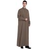 Men's Stand Collar Polyester Robe with Pocket - Arab Middle East Style, Qatar