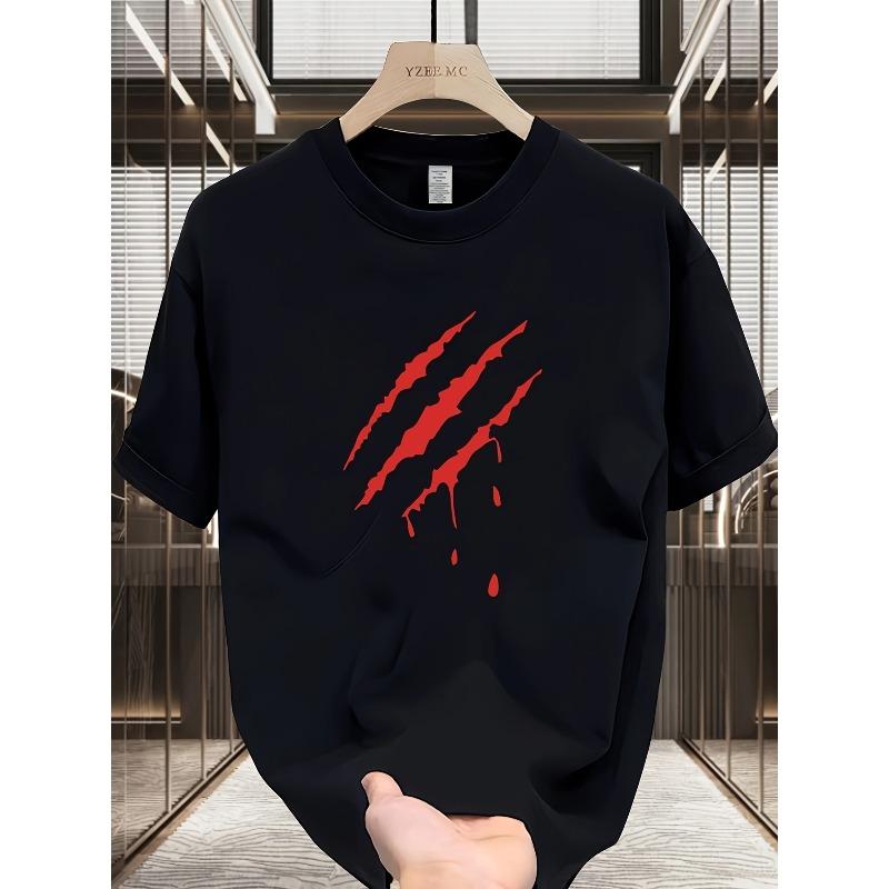 Heavy Pure Cotton Trendy Brand Printed Short-sleeved T-shirt Men's Summer New Large-size Versatile Casual Top