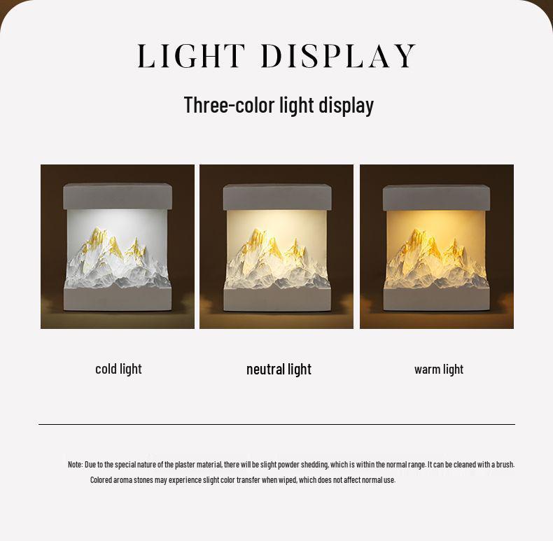 Golden Mountain Aroma Diffuser Stone Night Light – Perfect Gift for Girls or New Brides
