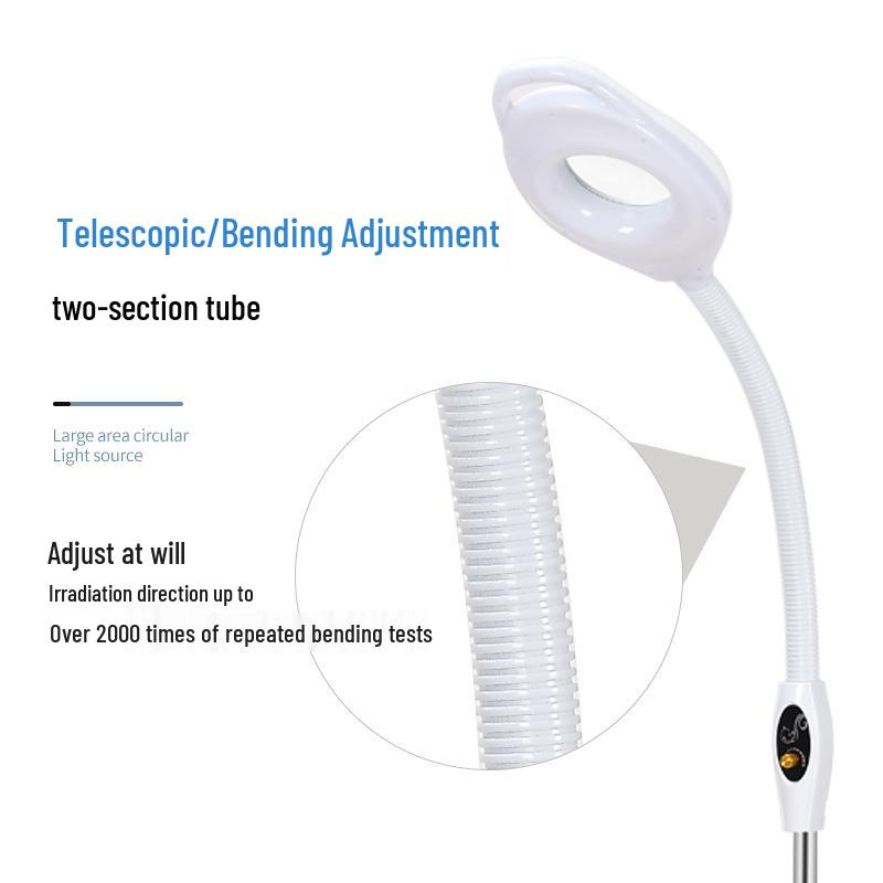 LED Beauty Salon Magnifying Lamp with Cold Light and Dimming Feature for Nail Art, Eyebrow Tattoo, and Shadowless Lighting.