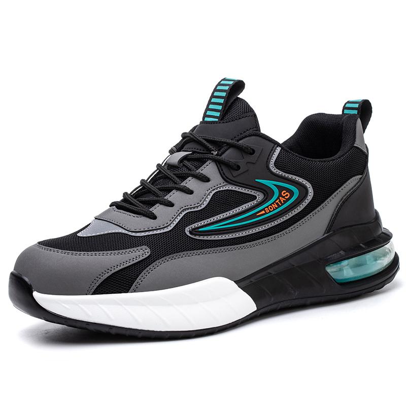 

Модные новые мужские защитные ботинки со стальным носком, спортивные кроссовки на воздушной подушке, светоотражающие рабочие защитные ботинки, мужские рабочие ботинки с защитой от проколов, противоударные 280 зелёный