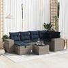 VidaXL Garden Lounge Set with Cushions 7 Pcs Grey Braided Resin 3325697